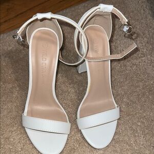 PrettyLittleThing White Strappy Stiletto Heels